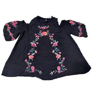 Umgee Womens Boho Cold Shoulder Embroidered Blouse Size M‎